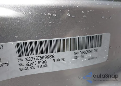 2017 Fiat 500E Battery Electric z USA, uszkodzony, nr VIN 3C3CFFGE3HT600532